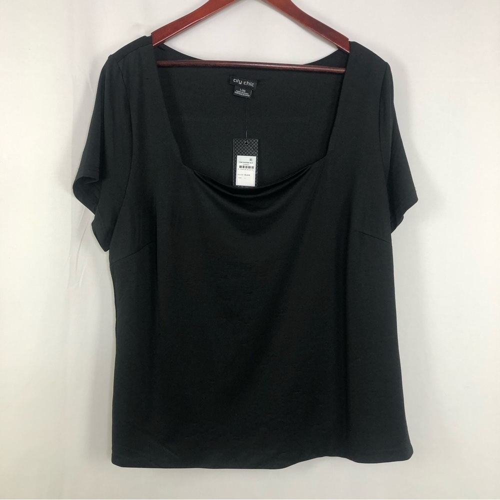 City Chic Suit Short Sleeve NWT Boat Neckline Black Classic Business Womens